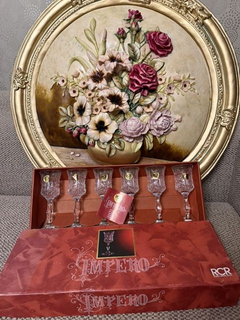 Rümkalar, rəng - Ağ, Xrustal, 6 ədədli dəst, İtaliya — Digah