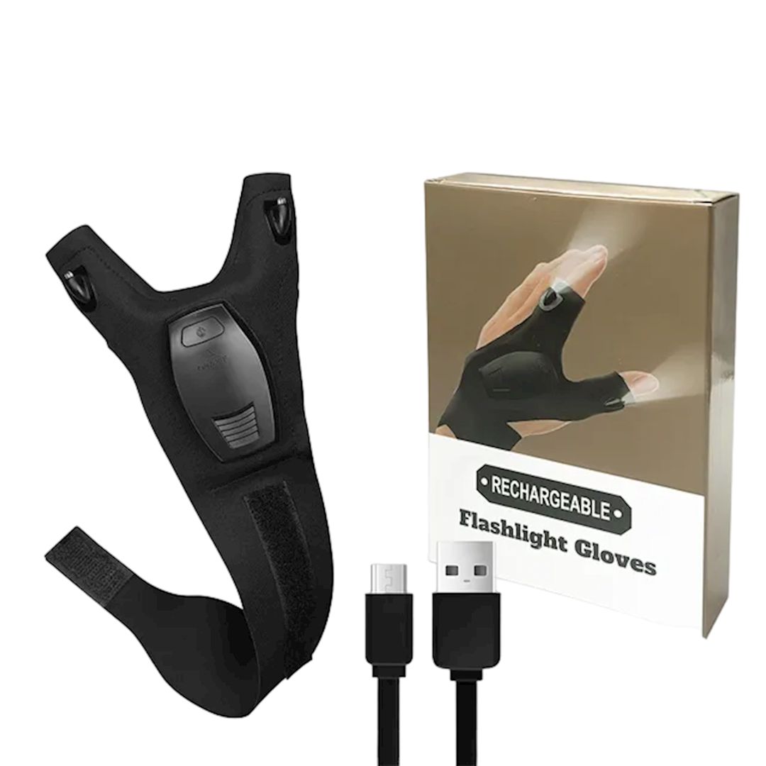 İşıqlı əlcək LED Rechargeable Flashlight Gloves, qara — Mallar, Bakı