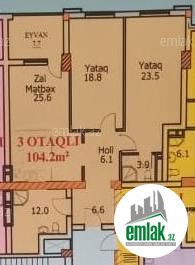 Satılır 3 otaqlı 105 m² yeni tikili Xətai r — Mənzil (2)