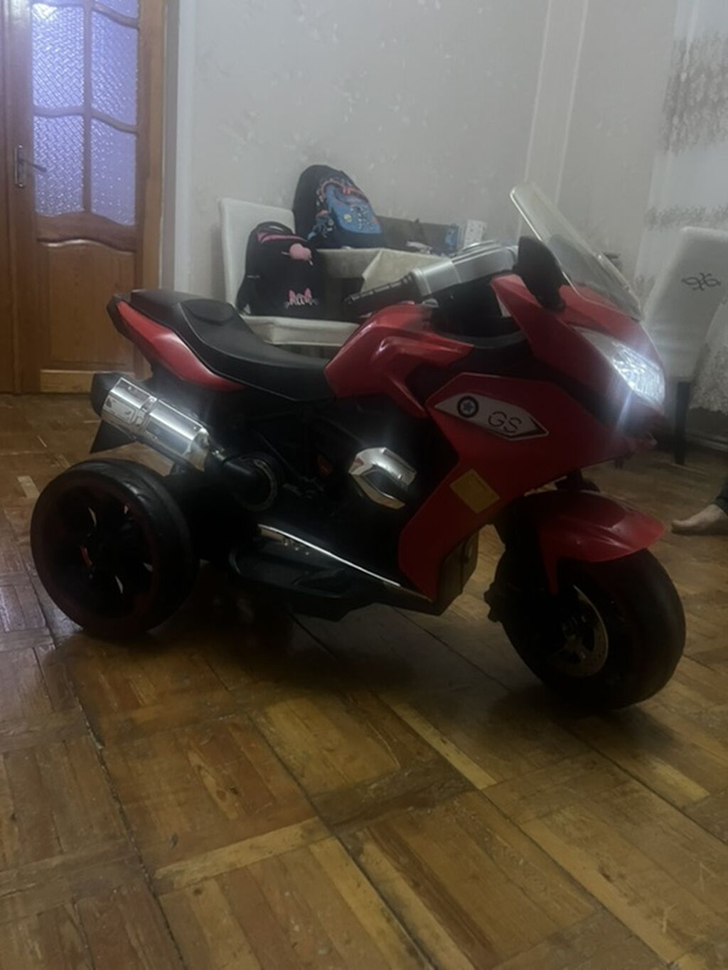 Uşaq elektrik motosikleti – 3 təkərli, idman stili, qırmızı rəng ela — Oyuncaq nəqliyyatı, Sumqayıt (2)