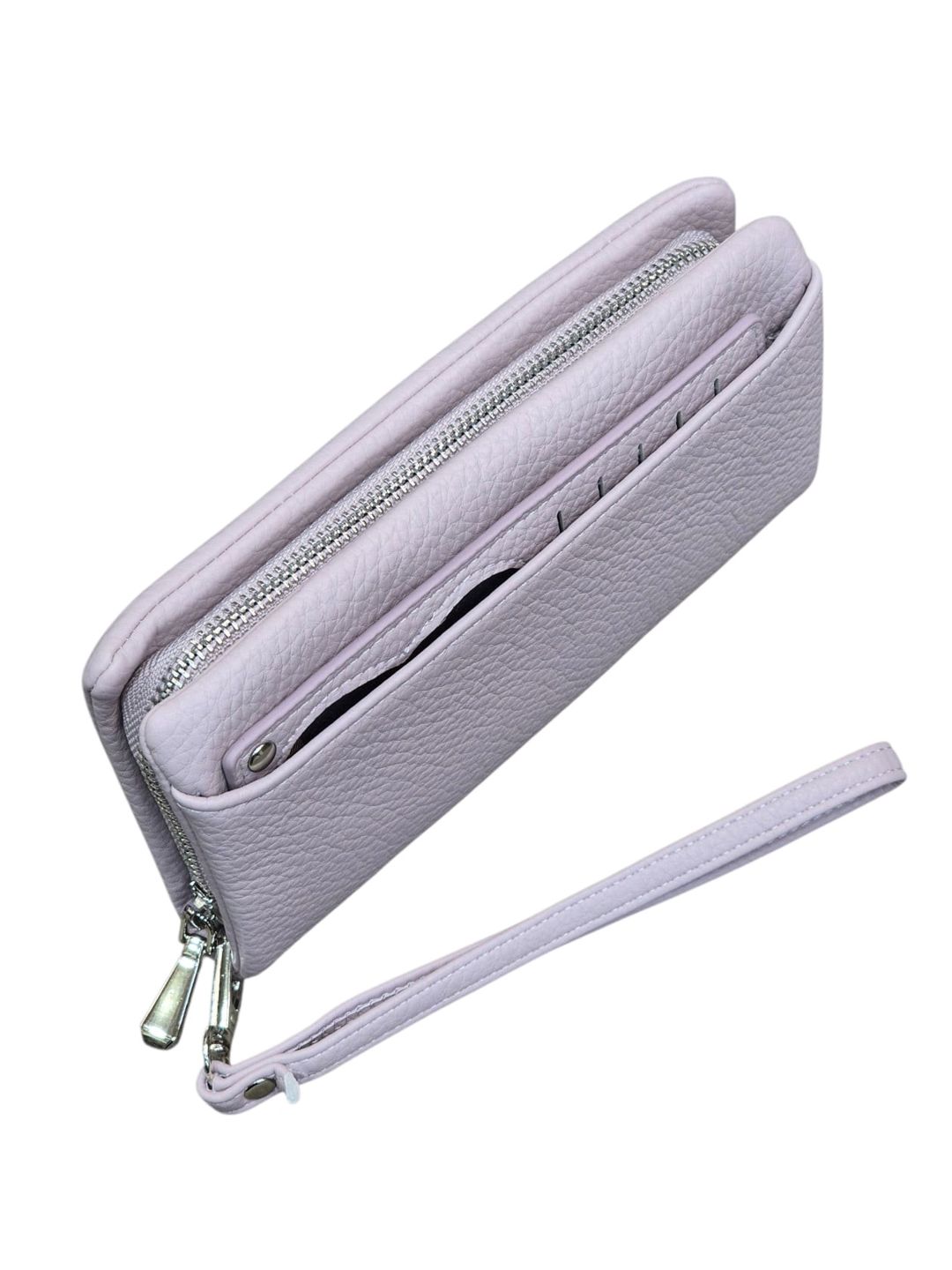 Qadınlar üçün poliuretan pulqabı, açıq yasəmən rəng, 20x10 sm, 13 kart bölməsi, Çin istehsalı - Saralyn_858_LightPurple — Mallar, Bakı (3)