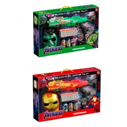 Oyuncaq silahı Avengers, Hulk və Iron Man maskalı, yumşaq gülləli, hədəf nişanları və aksesuarlarla, təhlükəsiz, yüksək keyfiyyətli material, 6+ yaş - AS239-5 — Bakı