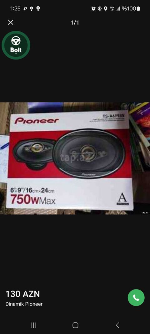 Pioneer TS-A6998S avtomobil akustikası - Növ: oval koaksial — Bakı