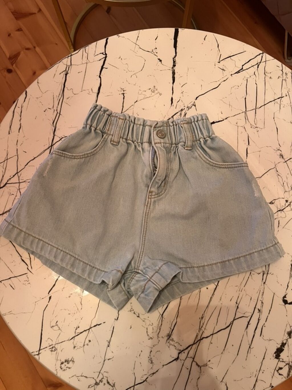 Zara uşaq şortu - Model: Denim şort - Rəng: Açıq mavi (light wash) — Uşaq geyimi, Digah