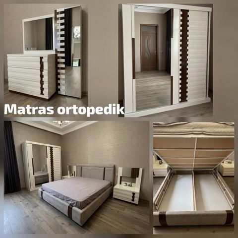 680 AZN bazali ortopedik matrasli Turkiye istehsali masin boyali yataq — Bakı