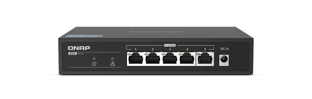 Qnap, 5 port 2.5Gbps RJ-45, auto negotiation (2.5G/1G/100M), unmanaged switch QSW-1105-5T — Server avadanlıqları, Bakı