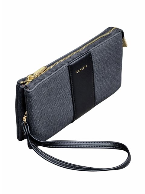 Qadınlar üçün pul kisəsi, poliuretan, 18sm x 10sm, 2 kart bölməsi, Çin istehsalı, qara - Yadas_1244-D042_Black — Bakı