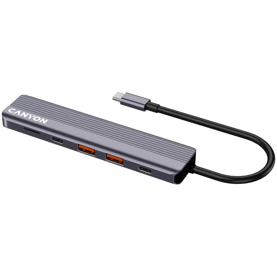 Multiport adapter Canyon 6-in-1 Usb-c, Boz — Smartfon aksesuarları, Bakı (5)