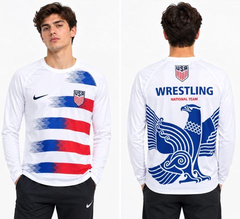 Azarkeşlər üçün uzunqol 2809914 USA Wrestling National Team, elastan, ağ, ölçü XXL — Bakı