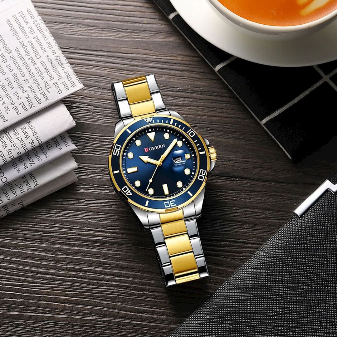 Qol saatı Curren 8388 Silver Gold Blue — Mallar, Bakı (3)
