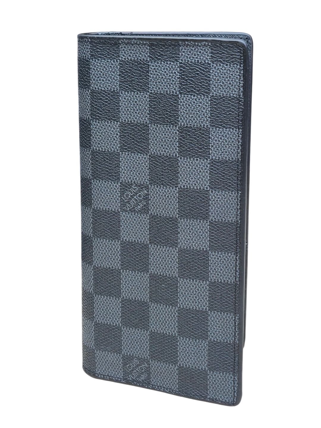 Unisex pulqabı, poliuretan, maqnit kilidli, 12 kart bölməsi, 19×9.5 sm, qara - TheBest_3535_Black-Damier — Mallar, Bakı