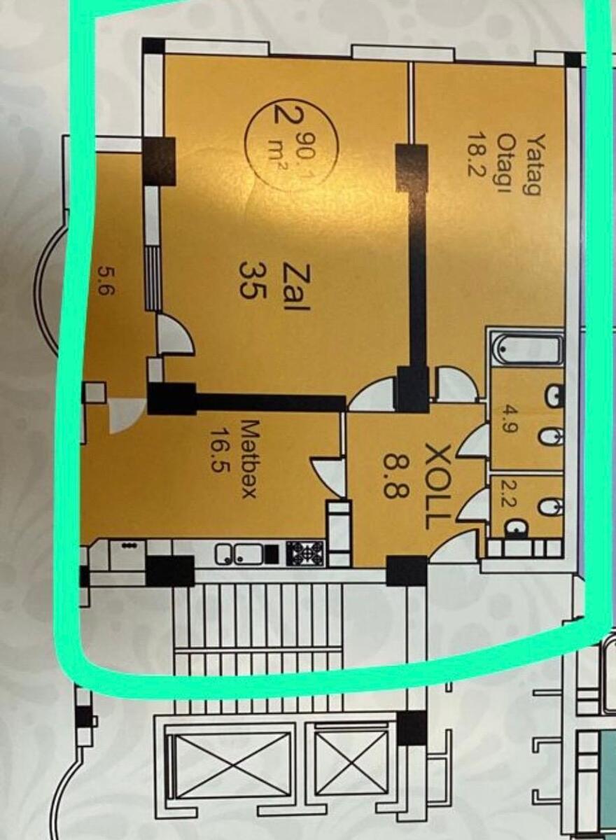 Satılır 2 otaqlı yeni tikili 90.1 m² — Mənzil, Bakı (4)