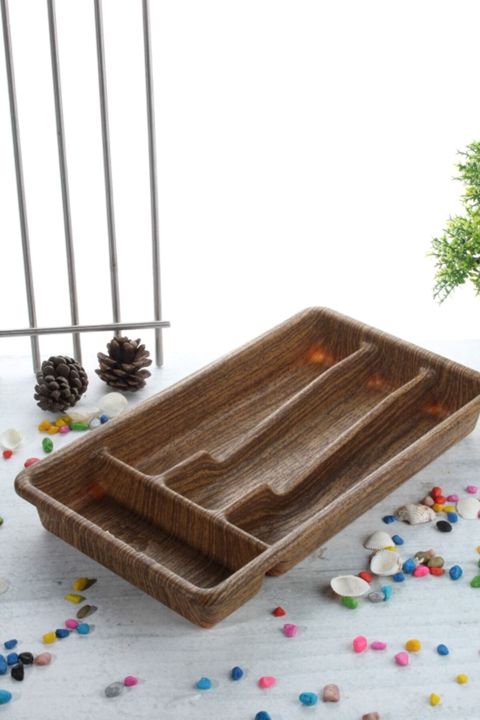 Süfrə ləvazimatları üçün tabaq Kitchen World, 20х34х4 sm, plastik, qəhvəyi — Bakı