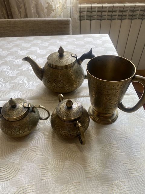 Çay dəsti, rəng - Qızılı, Metal, 4 nəfərlik — Bakı