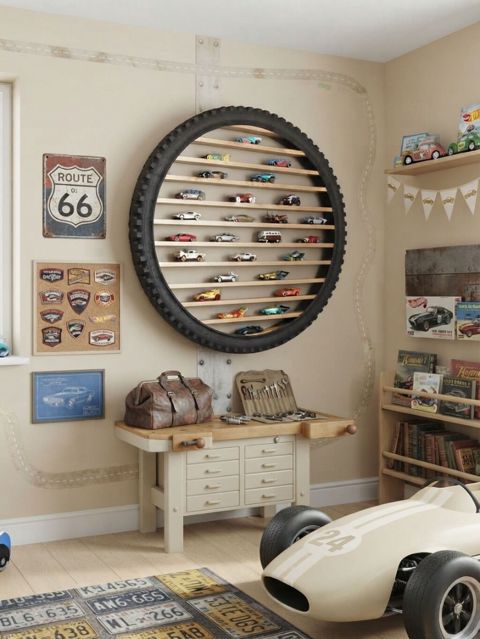 Uşaq Otağı üçün Velosiped Təkəri Dizaynlı Maşın Rəfi – Unikal Əl — Sports, Hobby & Leisure