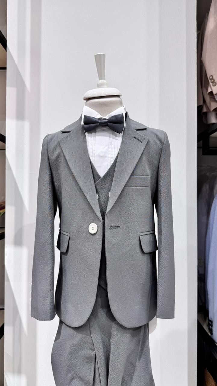 Oğlanlar üçün şalvarlı dəst 68038826, polyester/viskoz/elastan, boz, 5 yaş — Mallar, Bakı