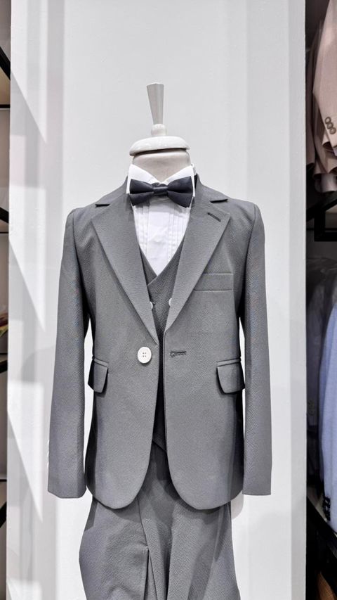 Oğlanlar üçün şalvarlı dəst 68038826, polyester/viskoz/elastan, boz, 5 yaş — Bakı