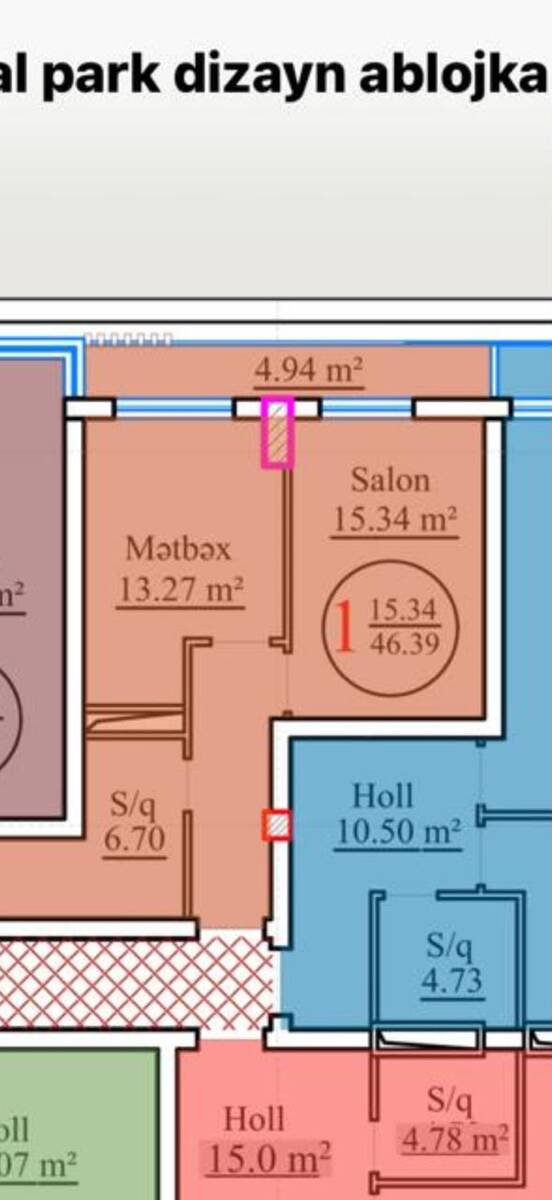 Satılır 1 otaqlı yeni tikili 46.3 m² — Mənzil, Bakı (2)
