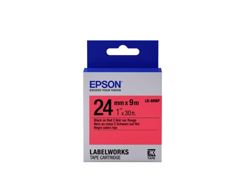 Lent kartric Epson Label Cartridge Pastel LK-6RBP Black/Red 24mm (9m) C53S656004 — Bakı