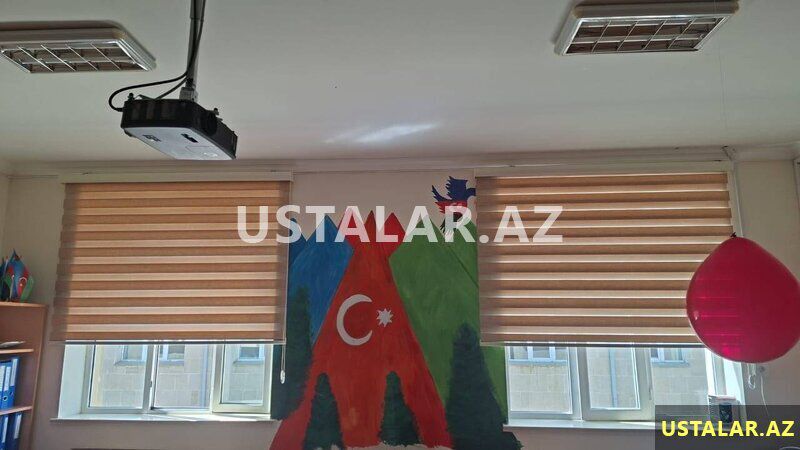Zebra pərdə jaluz modelleri — Pəncərələr, qapılar, balkonlar, Bakı (4)