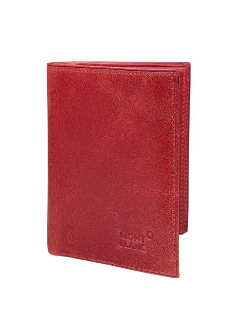 Unisex təbii dəridən pulqabı, 13 kart bölməsi, 11.5x9 sm, qırmızı, Türkiyə istehsalı - TheBest_LeatherMenWallet_Red — Bakı