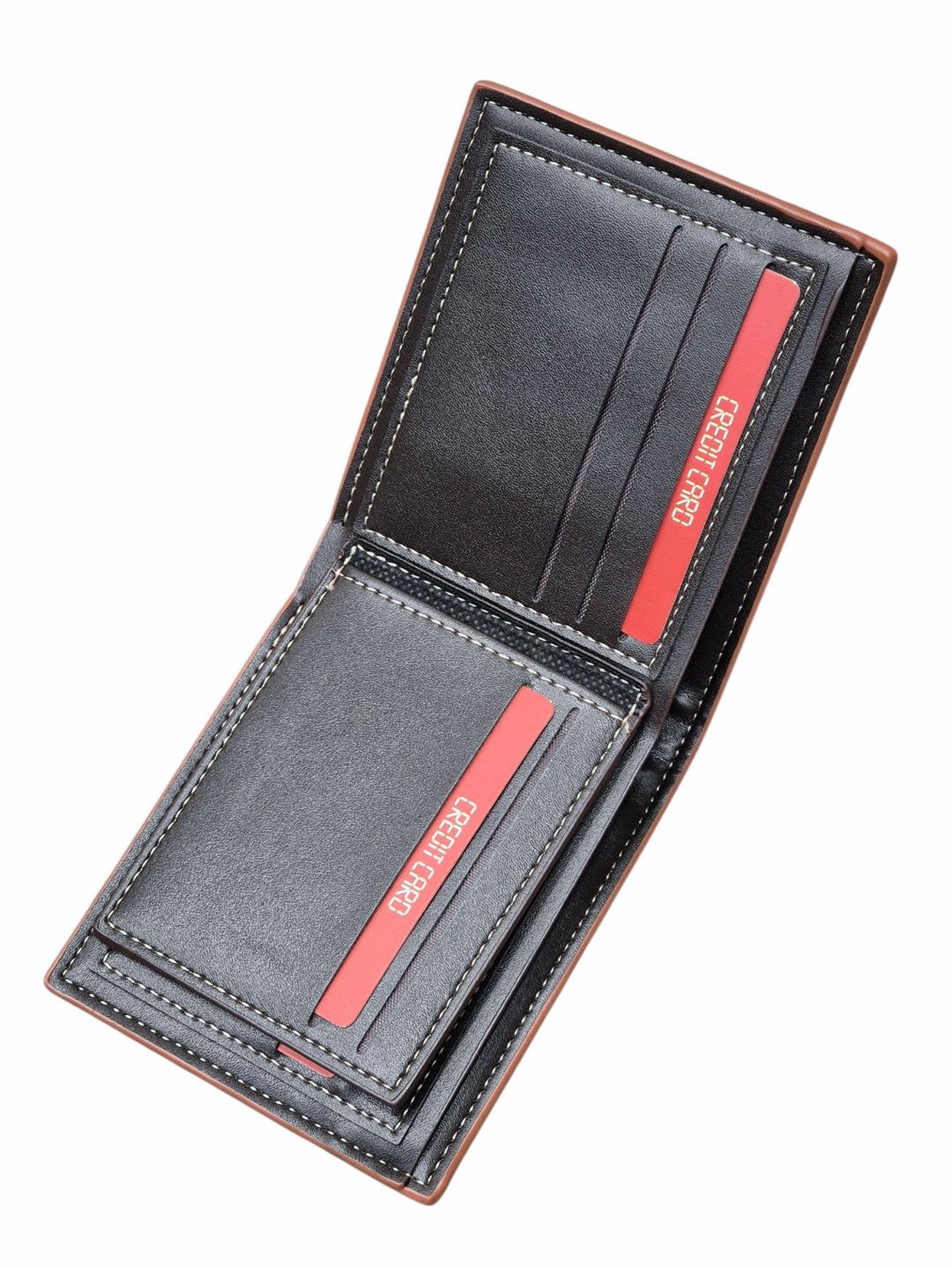 Kişilər üçün pulqabı, poliuretan, 11.5×9.5 sm, 6 kart bölməsi, açıq qəhvəyi, Çin istehsalı - TheBest_D359_Tan — Mallar, Bakı (3)