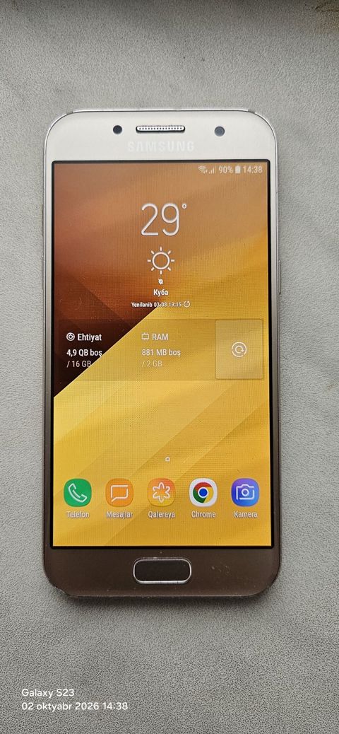 Samsung Galaxy A3 2017, 16 GB, rəng - Qızılı, İki sim kartlı — Digah