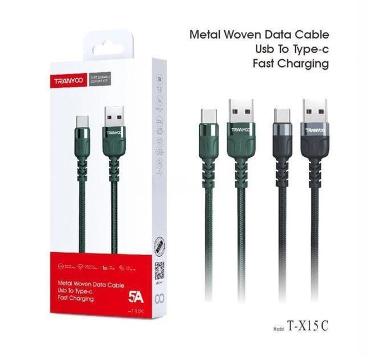 USB Type-C kabel Tranyoo TX-15 — Bakı