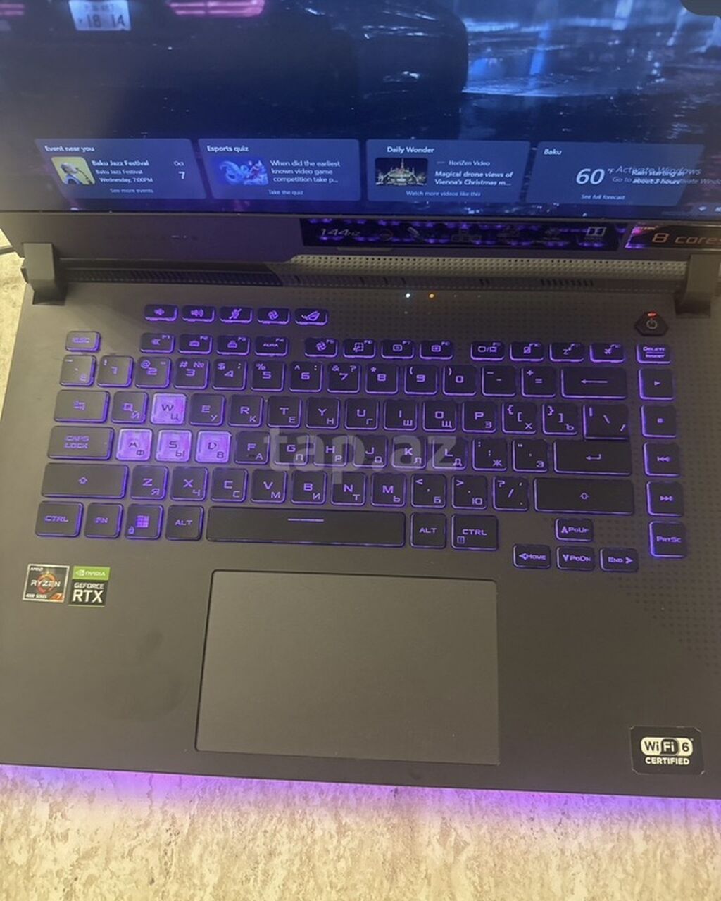 ASUS ROG Strix G (G513) oyun noutbuku - Ekran: 15.6" Full HD, 144 Hz — Asus, Bakı (5)