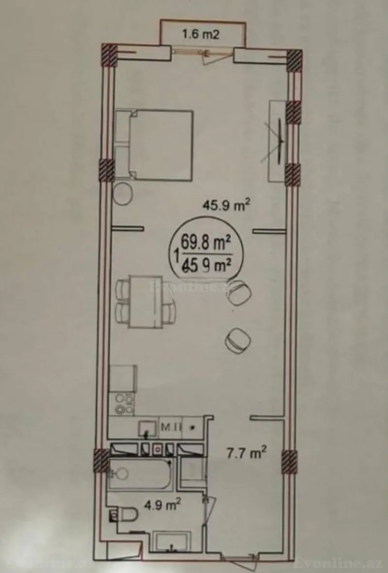 Satılır 1 otaqlı Mənzil Yeni tikili 70 m² Bakı, Sabunçu r., Sea Breeze — Mənzil, Bakı (3)