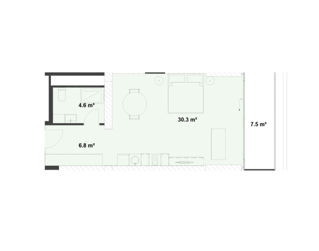 Satılır 1 otaqlı yeni tikili 57.7 m² — Mənzil, Bakı (2)