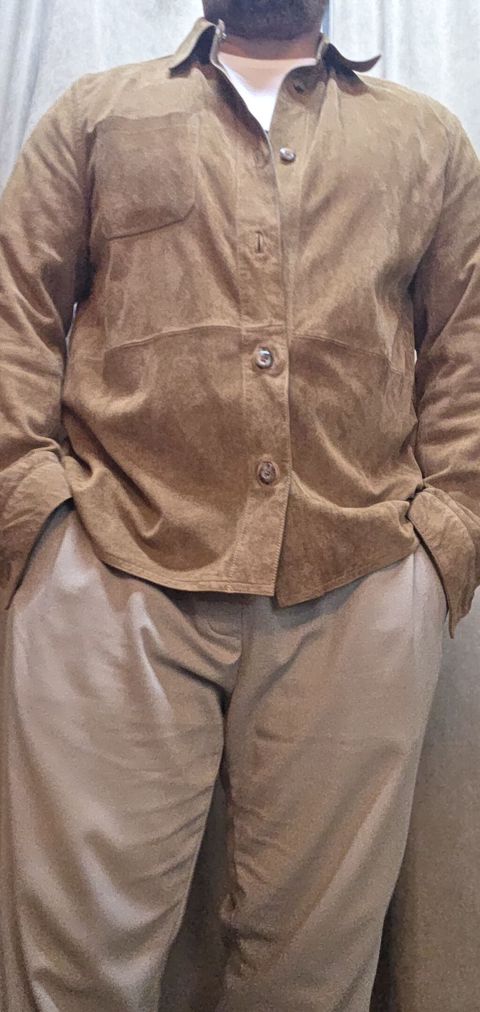 Təmiz dəri gödəkçə Brend Massimo Dutti Kişi üçün süet effekti olan — Digah