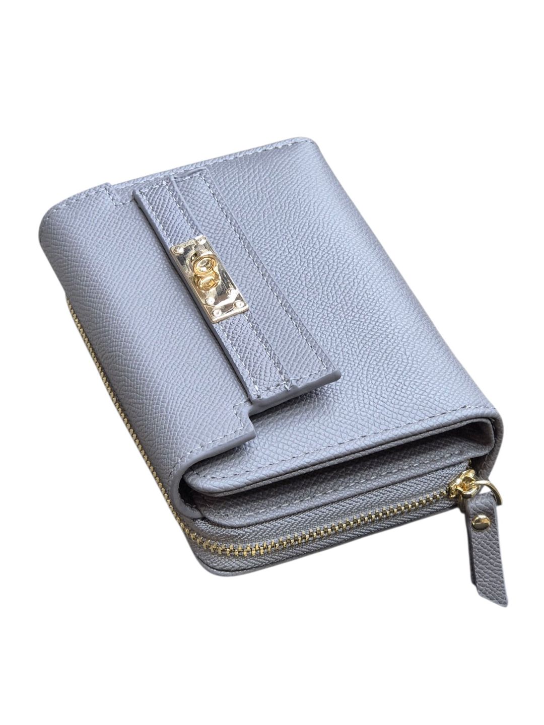 Qadınlar üçün poliuretan pulqabı, boz, 13x10x4 sm, 8 kart bölməsi, Çin istehsalı - LoveandFreedom_LF1132_Grey — Mallar, Bakı (3)