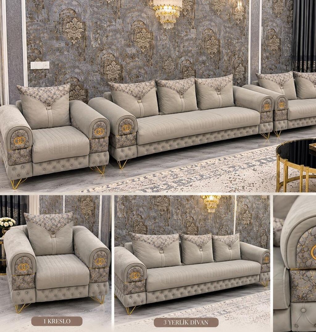 Divan kreslo dəsti satılır(iki ədəd kreslo)500₼. açılır bazası — Divanlər, Bakı