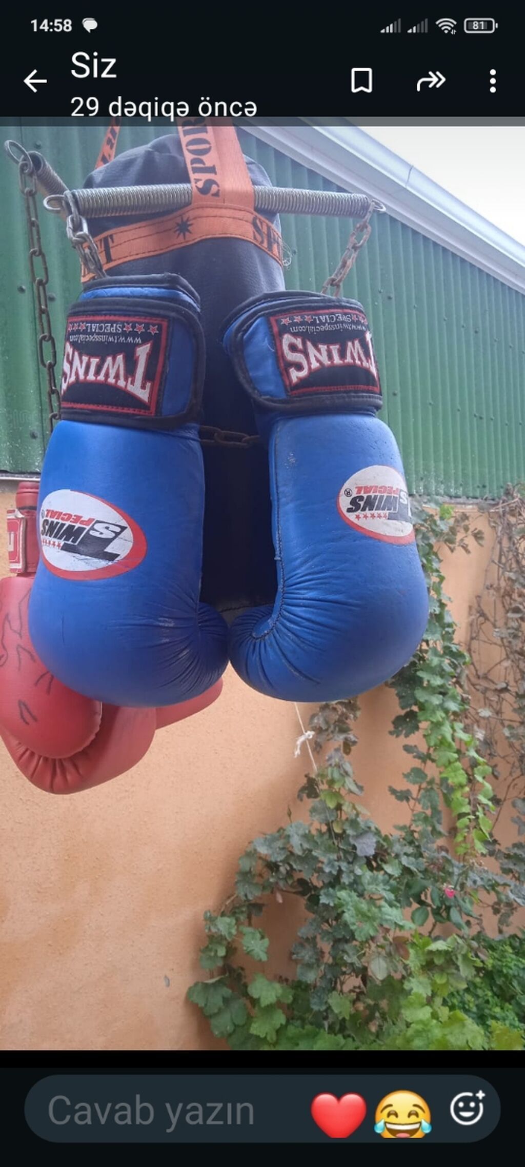 Boks dəsti - Asılqanlı boks kisəsi: ağır və sıx dolum, zəncir və — Döyüş sənətləri, Bakı (4)