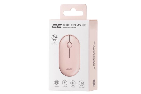 Mouse 2E MF300 Silent Wireless BT Mallow pink 2E-MF300WPN — Kompüterlər və noutbuklar, Bakı (2)