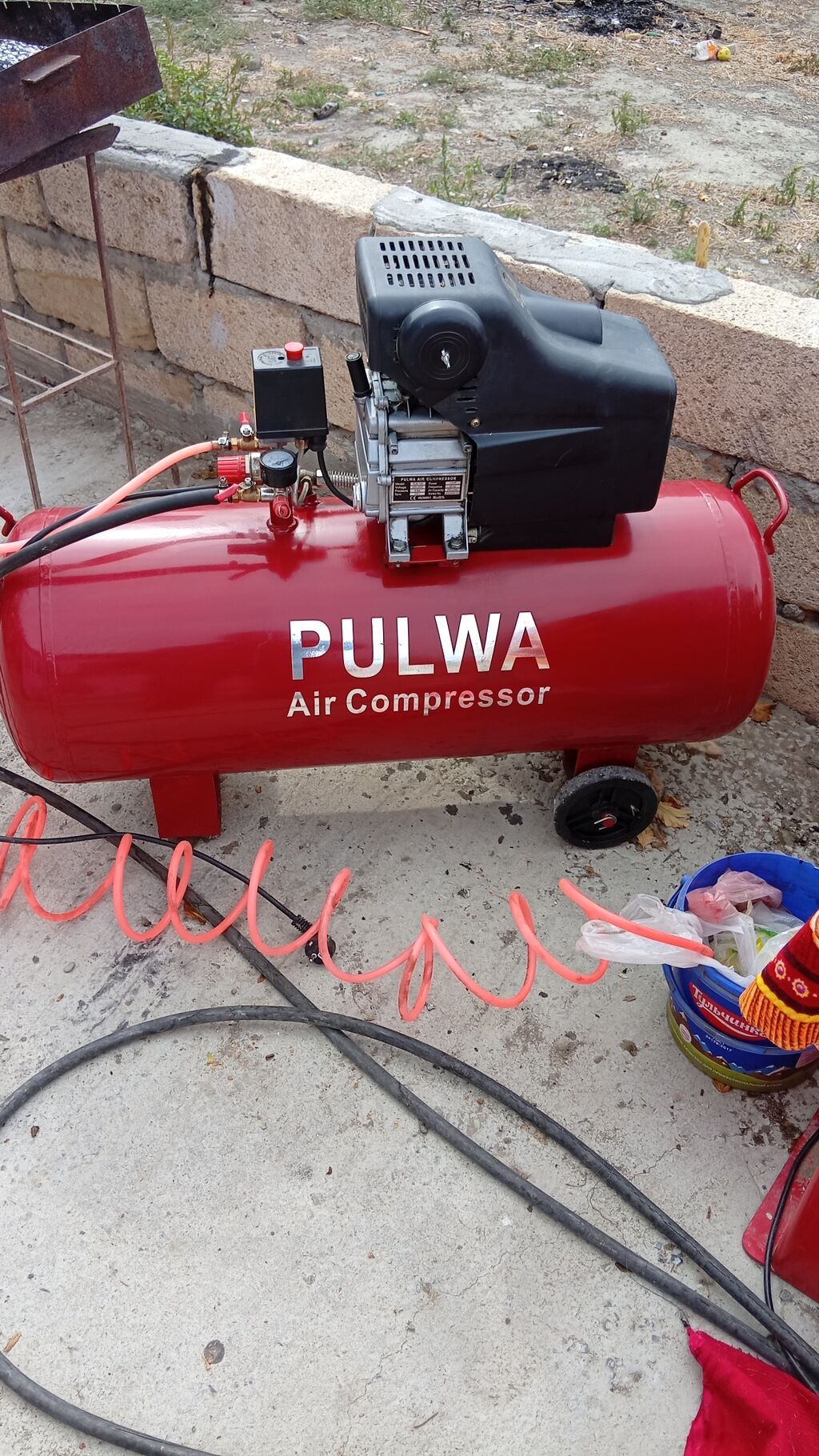 Unıte PBM1024 təkər balanslaşdırma aparatı + Pulwa hava kompressoru — Avtoxidmət üçün, Mingəçevir (2)