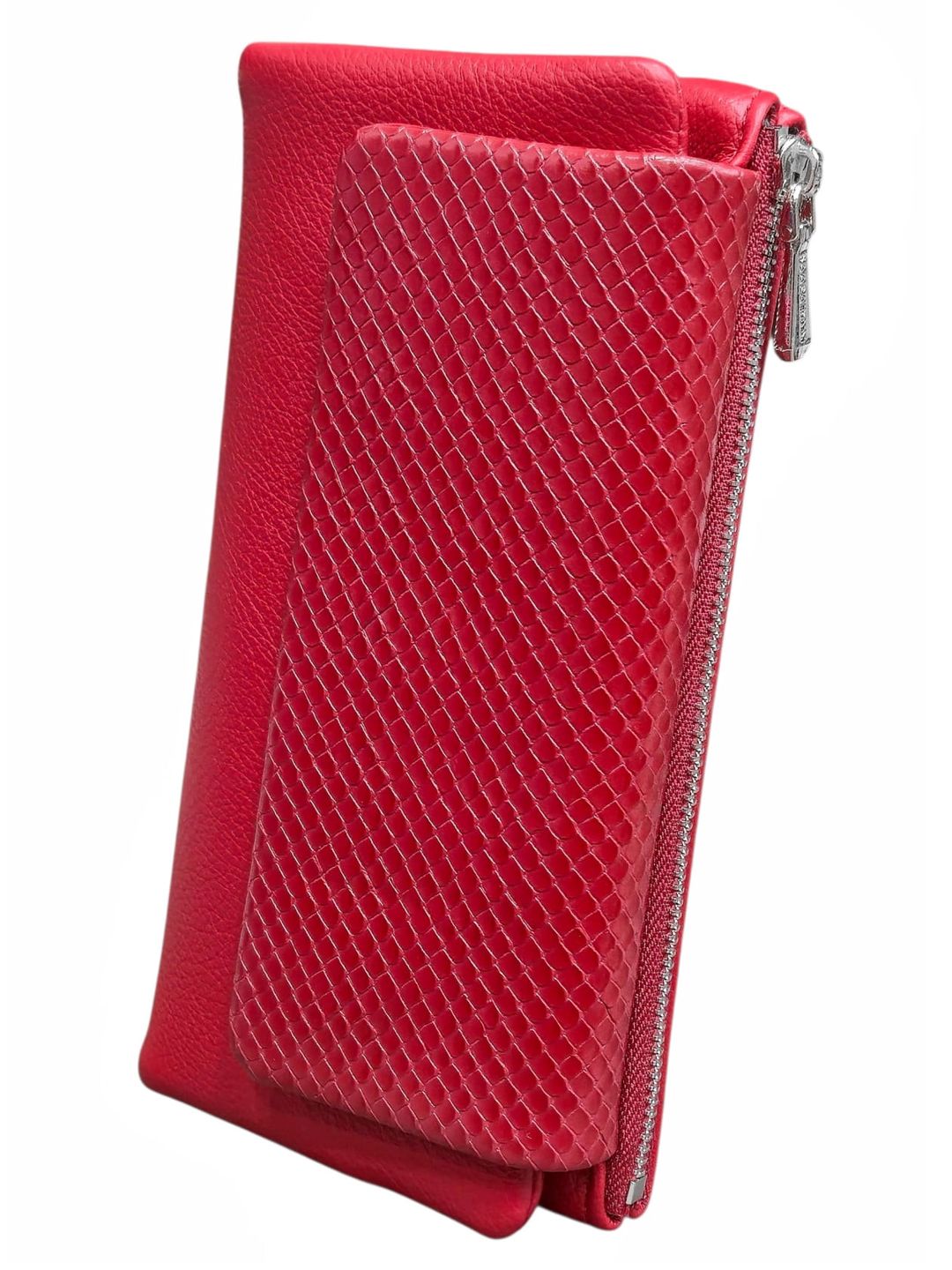 Qadınlar üçün poliuretan pulqabı, qırmızı, maqnit kilidli, 10 kart bölməsi, 18.5×9.5 sm, Çin istehsalı - Saralyn_0575_Red — Mallar, Bakı