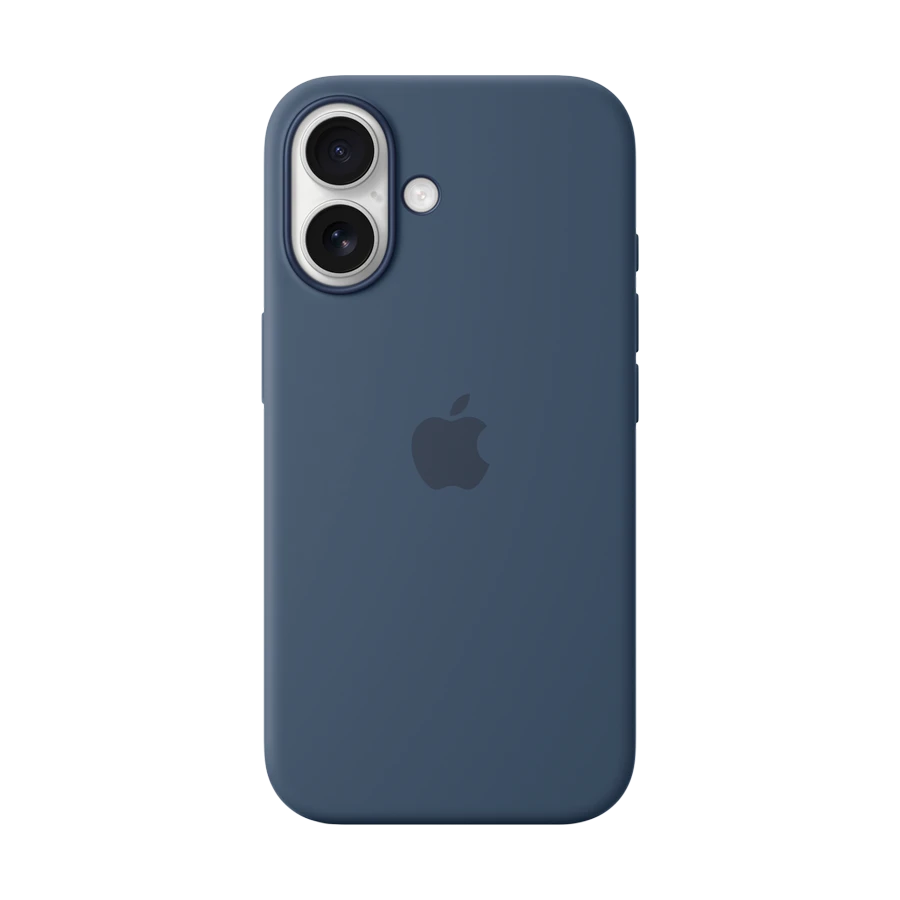 Silikon qoruyucu örtük Apple MagSafe ilə iPhone 16 üçün, Denim — Bakı