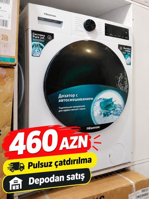 Hisense avtomat paltaryuyan maşın - Pure Jet sistemi – güclü su axını — Bakı