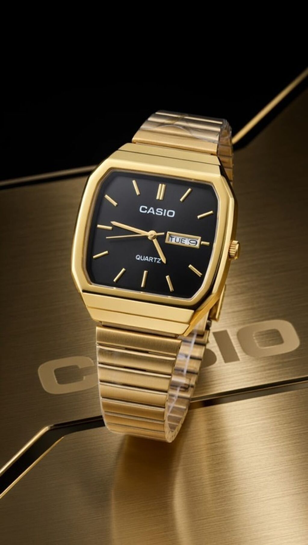 Casio kvars qol saatı – klassik retro dizaynlı, qızılı tonlarda metal — Qol saatları, Digah (4)