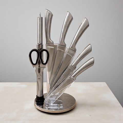 Mətbəx bıçaqları dəsti CSM227738, bıçaq itiləyici/qayçı/altlıq, 8 parça — Bakı