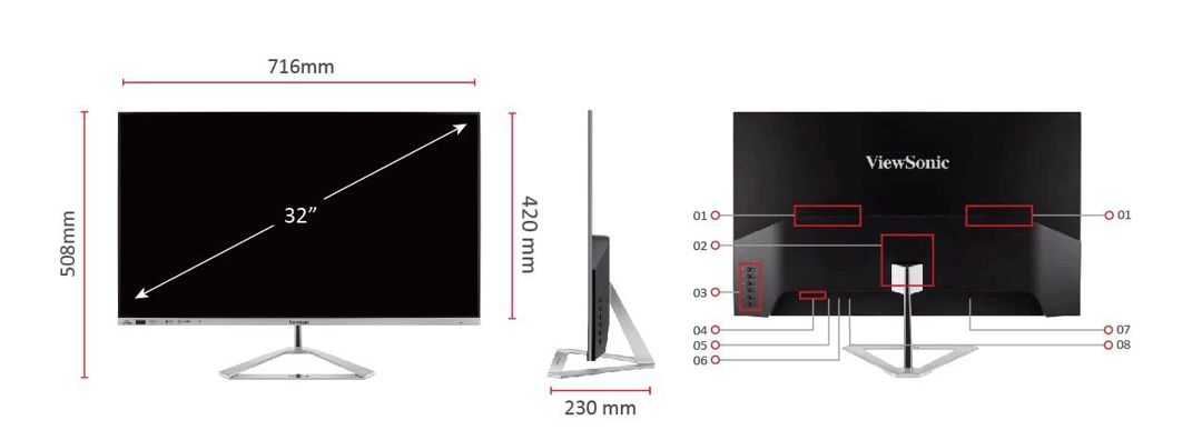 ViewSonic 32" IPS QHD Entertainment Monitor VX3276-2K-MHD-2 — Monitorlər, Bakı (3)