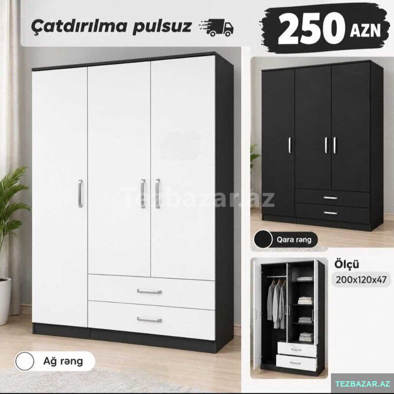 3Qapili skaf — Mebel, Bakı (2)