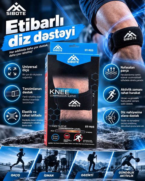 Diz qoruyucusu, qoruyucu dizlik, kişi, qara, ölçü One size — Bakı