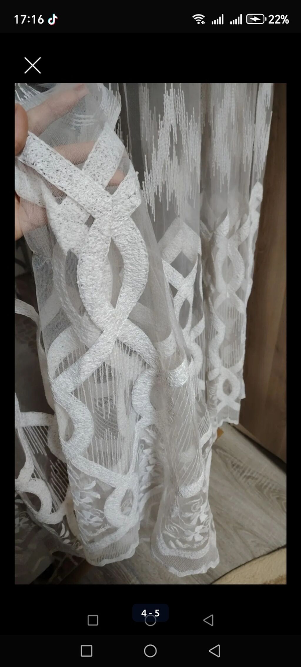 İşlənmiş, Pambıq Pərdə, rəng - Bej, Ünvandan götürmə, Ödənişli çatdırılma — Pərdələr, kornişlər, jalüzilər, Bakı (5)