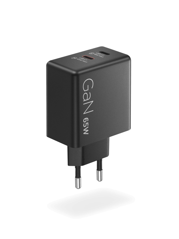 Lenovo Dual Usb-c 65W GaN Charger Black - EU Adapter 40AW065BEU — Şarj cihazları, Bakı