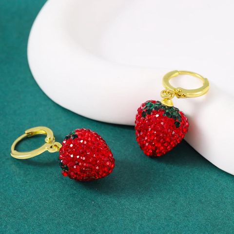 Kiçik sırğa Xuping Jewellery, stras daşlar, qırmızı — Bakı