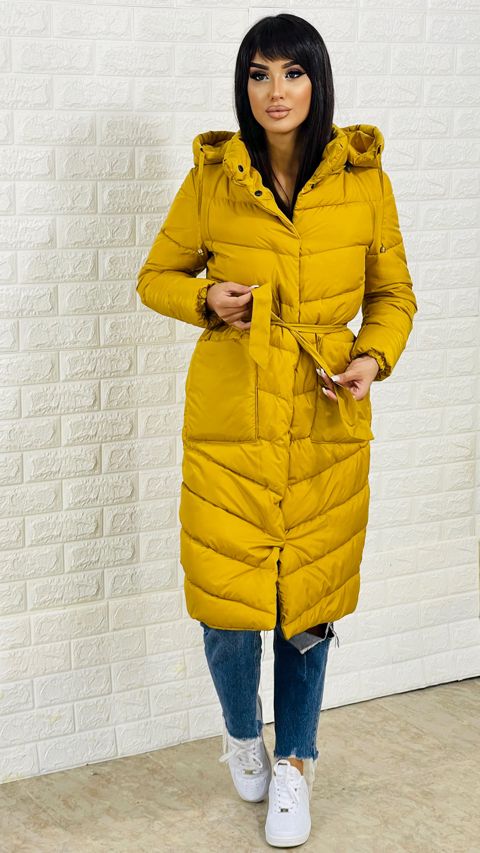 Qadınlar üçün qış gödəkçəsi mir_71010, sarı, polyester, ölçü 38 — Bakı