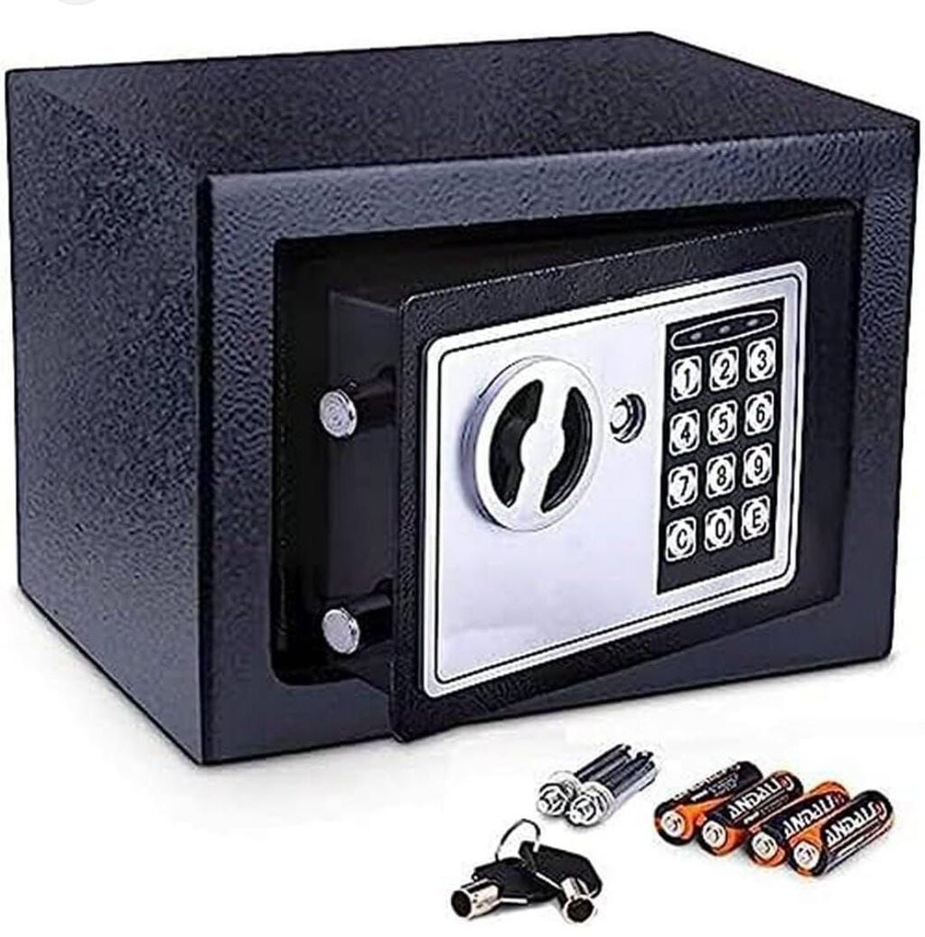 Elektron şifrə ilə seyf – metal korpuslu, kompakt ölçülü, ev və ofis — Seyfləri, Bakı